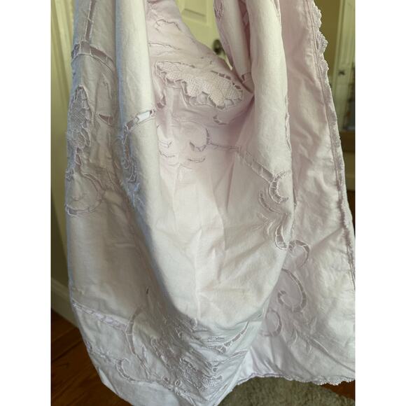 Simply Shabby Chic Pink Embroidered 24” Pillow Sham case Cotton euro Vintage - Picture 3 of 15